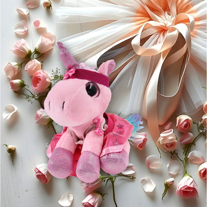 SPARKLE EYES PLUSH - PINK UNICORN WITH BALLERINA DRESS UP
