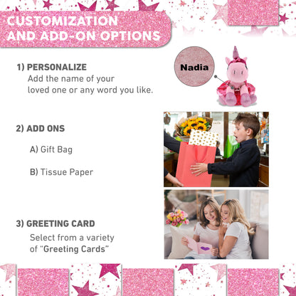 SPARKLE EYES PLUSH - PINK UNICORN WITH BALLERINA DRESS UP