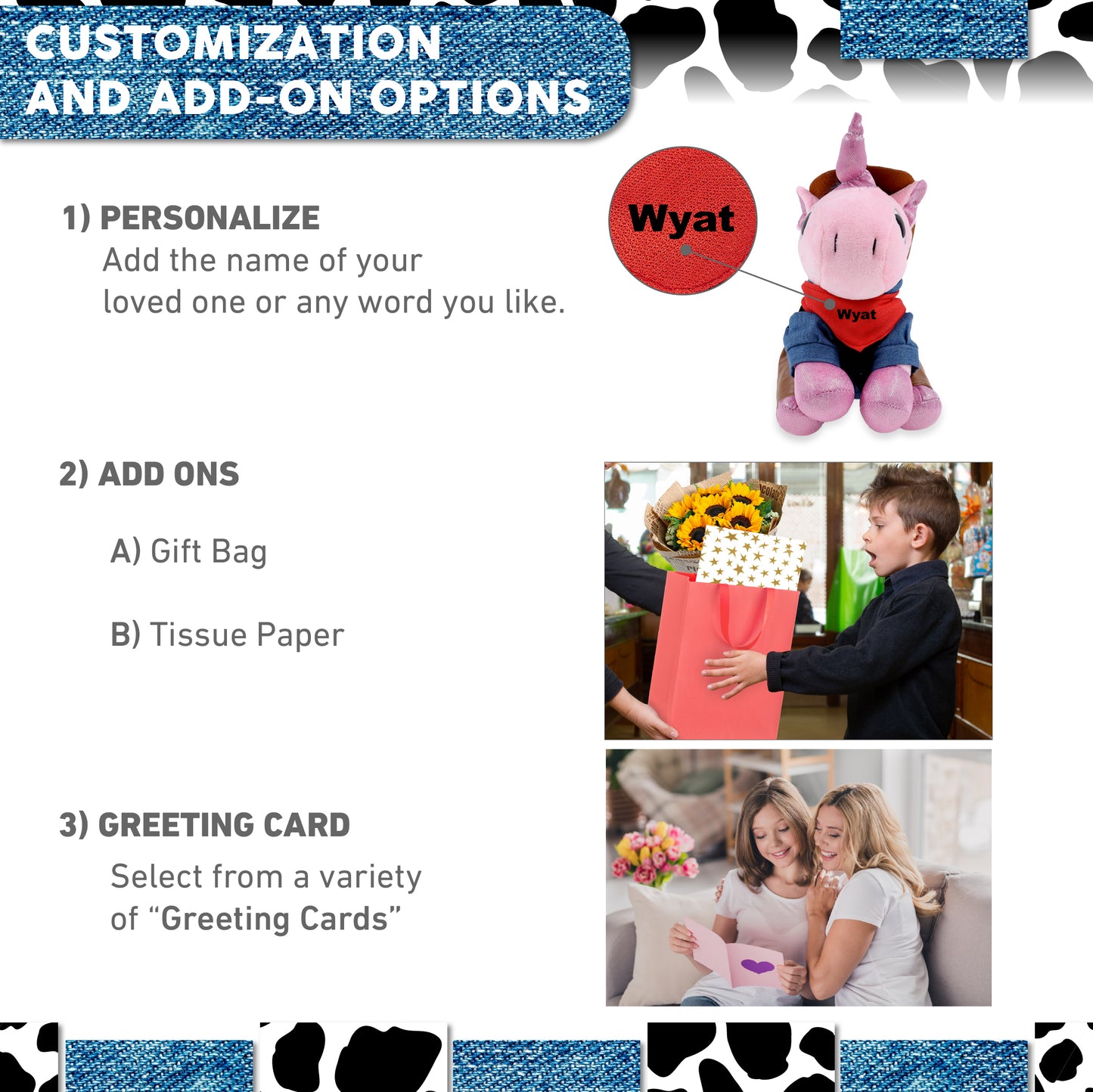 SPARKLE EYES PLUSH - PINK UNICORN With COWBOY Dress Up