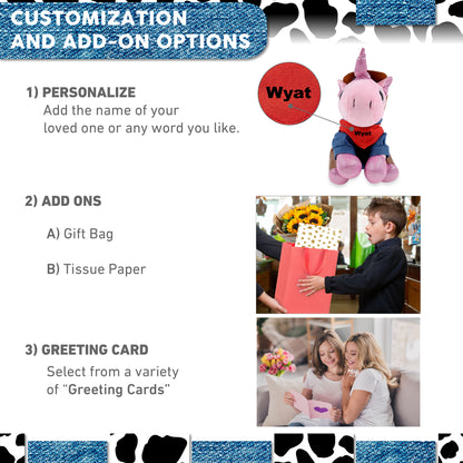 SPARKLE EYES PLUSH - PINK UNICORN With COWBOY Dress Up