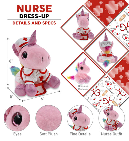 SPARKLE EYES PLUSH - PINK UNICORN NURSE