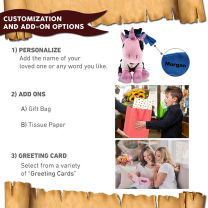 SPARKLE EYES PLUSH - PINK UNICORN PIRATE DRESS UP