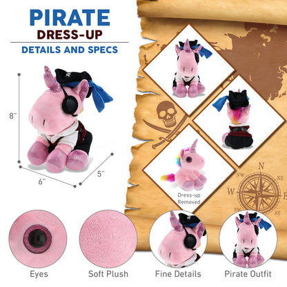 SPARKLE EYES PLUSH - PINK UNICORN PIRATE DRESS UP