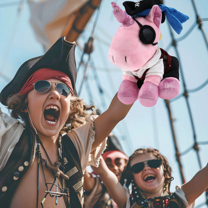 SPARKLE EYES PLUSH - PINK UNICORN PIRATE DRESS UP