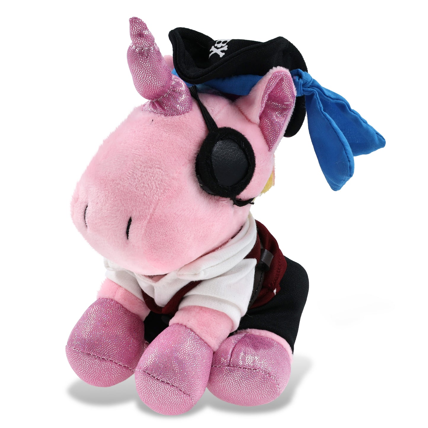 SPARKLE EYES PLUSH - PINK UNICORN PIRATE DRESS UP