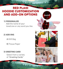 COTTON CANDY PLUSH - SUNDAY RAINBOW UNICORN WITH RED PLAID HOODIE