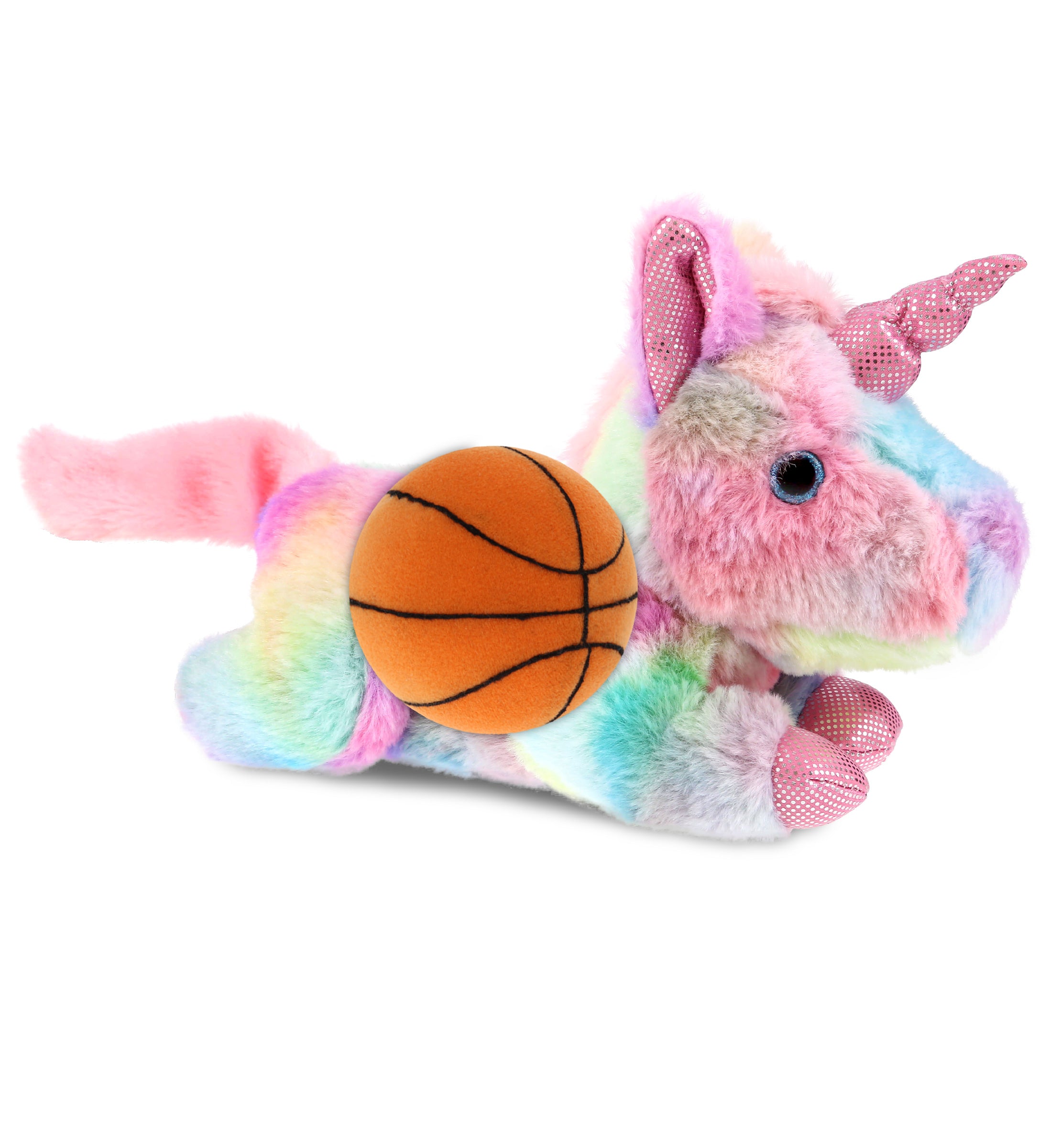 PLUSH BASKETBALL - COTTON CANDY PLUSH - SUNDAY RAINBOW UNICORN