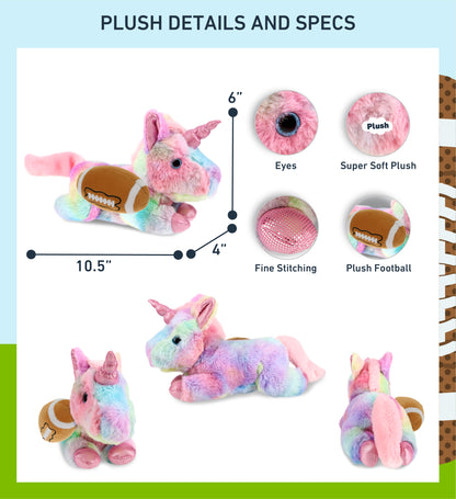 COTTON CANDY PLUSH - SUNDAY RAINBOW UNICORN WITH FOOTBALL PLUSH