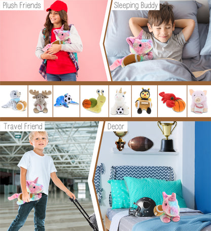 COTTON CANDY PLUSH - SUNDAY RAINBOW UNICORN WITH FOOTBALL PLUSH