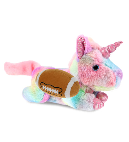 COTTON CANDY PLUSH - SUNDAY RAINBOW UNICORN WITH FOOTBALL PLUSH