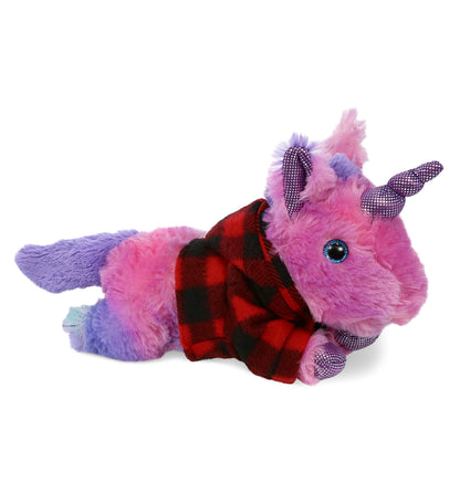 COTTON CANDY PLUSH - MONDAY PINK UNICORN WITH RED PLAID HOODIE