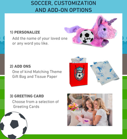 COTTON CANDY PLUSH - MONDAY PINK UNICORN WITH SOCCER PLUSH