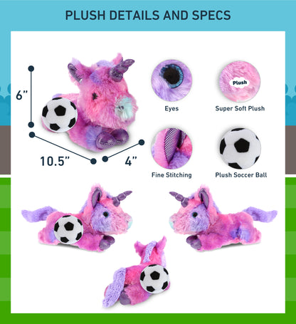 COTTON CANDY PLUSH - MONDAY PINK UNICORN WITH SOCCER PLUSH