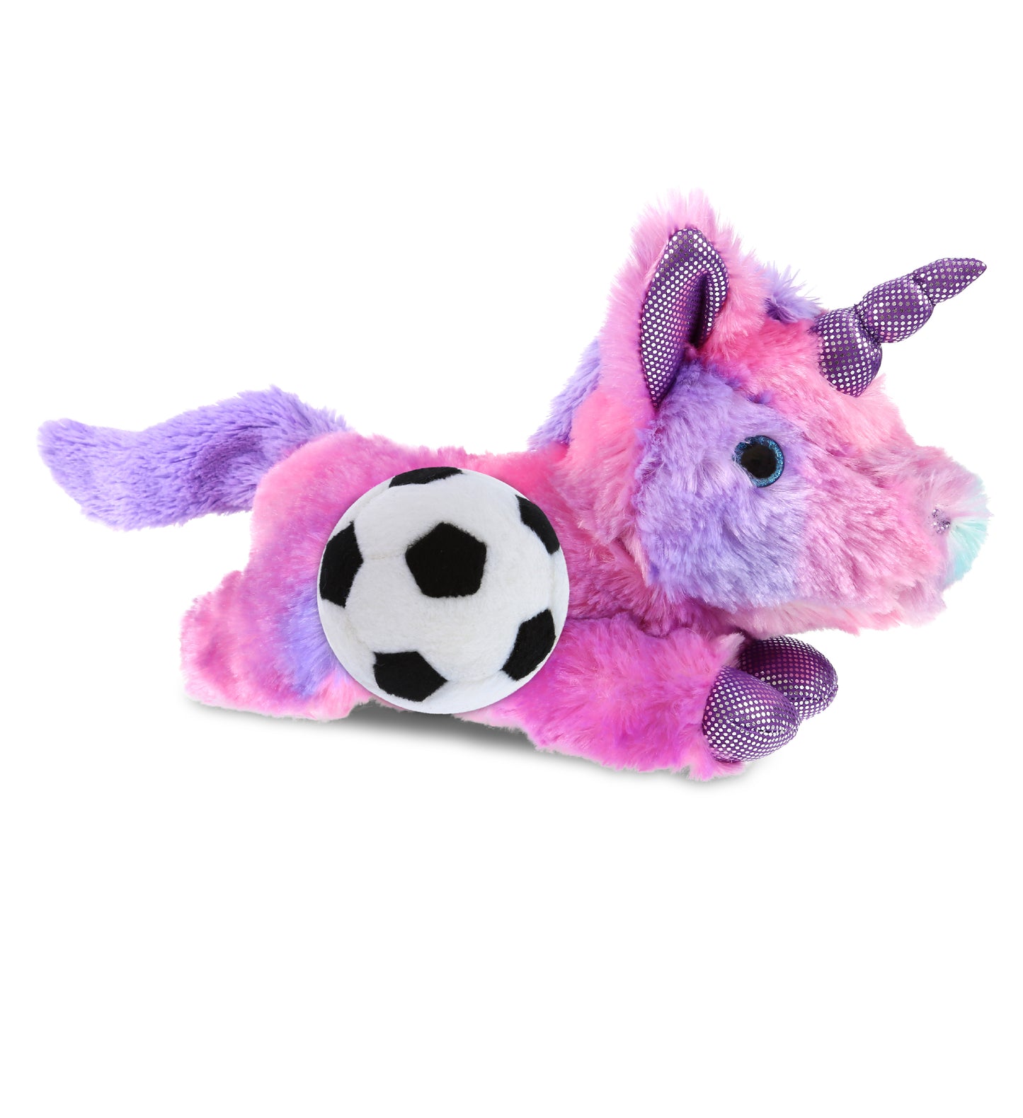 COTTON CANDY PLUSH - MONDAY PINK UNICORN WITH SOCCER PLUSH