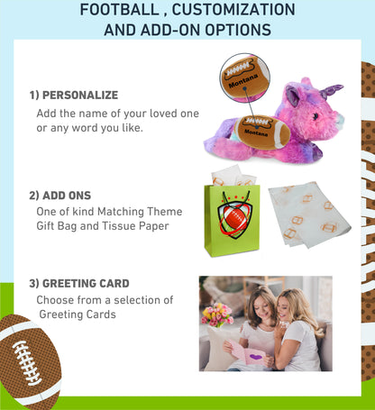 COTTON CANDY PLUSH - MONDAY PINK UNICORN WITH FOOTBALL PLUSH