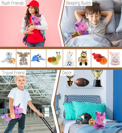 COTTON CANDY PLUSH - MONDAY PINK UNICORN WITH FOOTBALL PLUSH