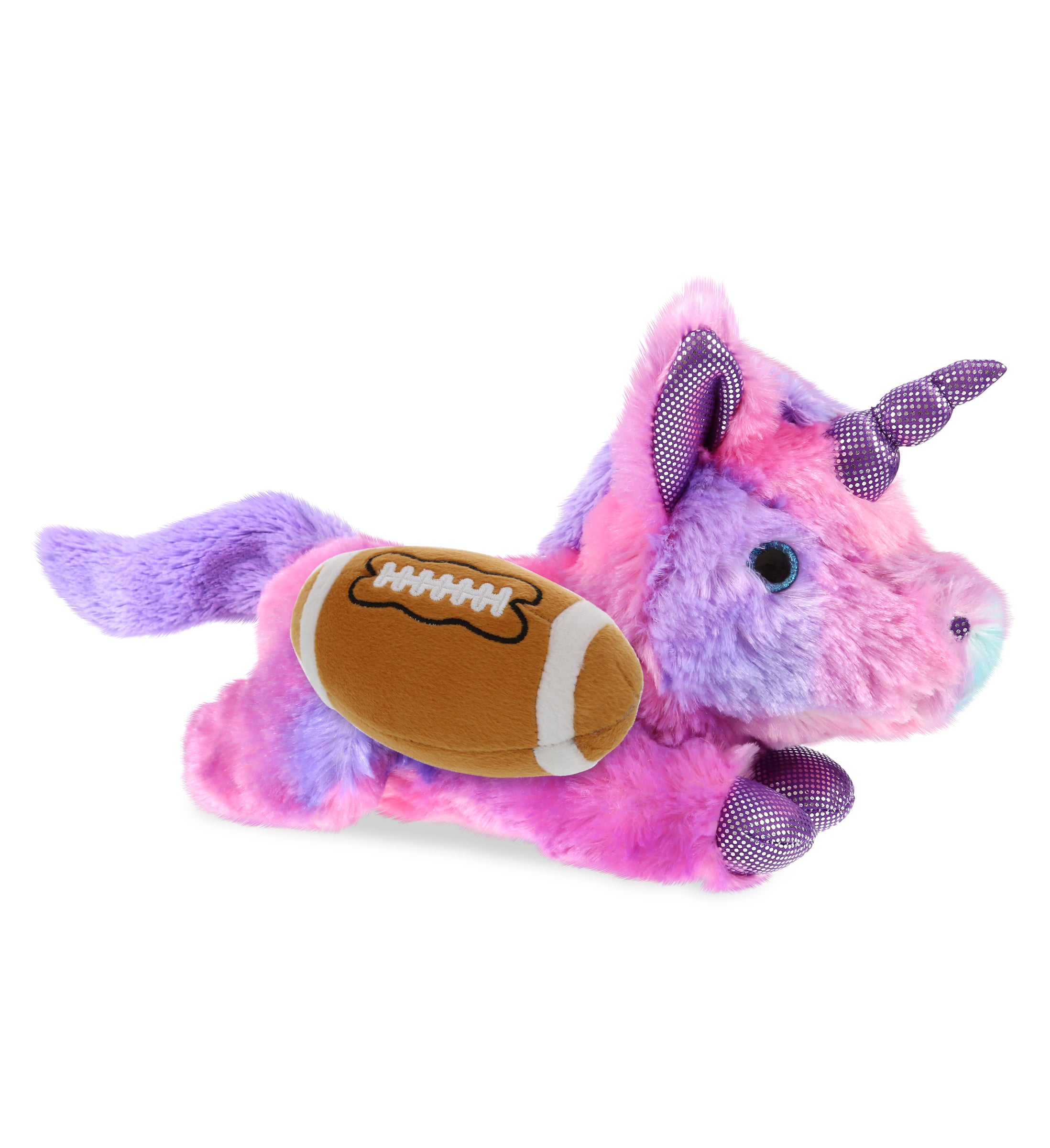 COTTON CANDY PLUSH - MONDAY PINK UNICORN WITH FOOTBALL PLUSH