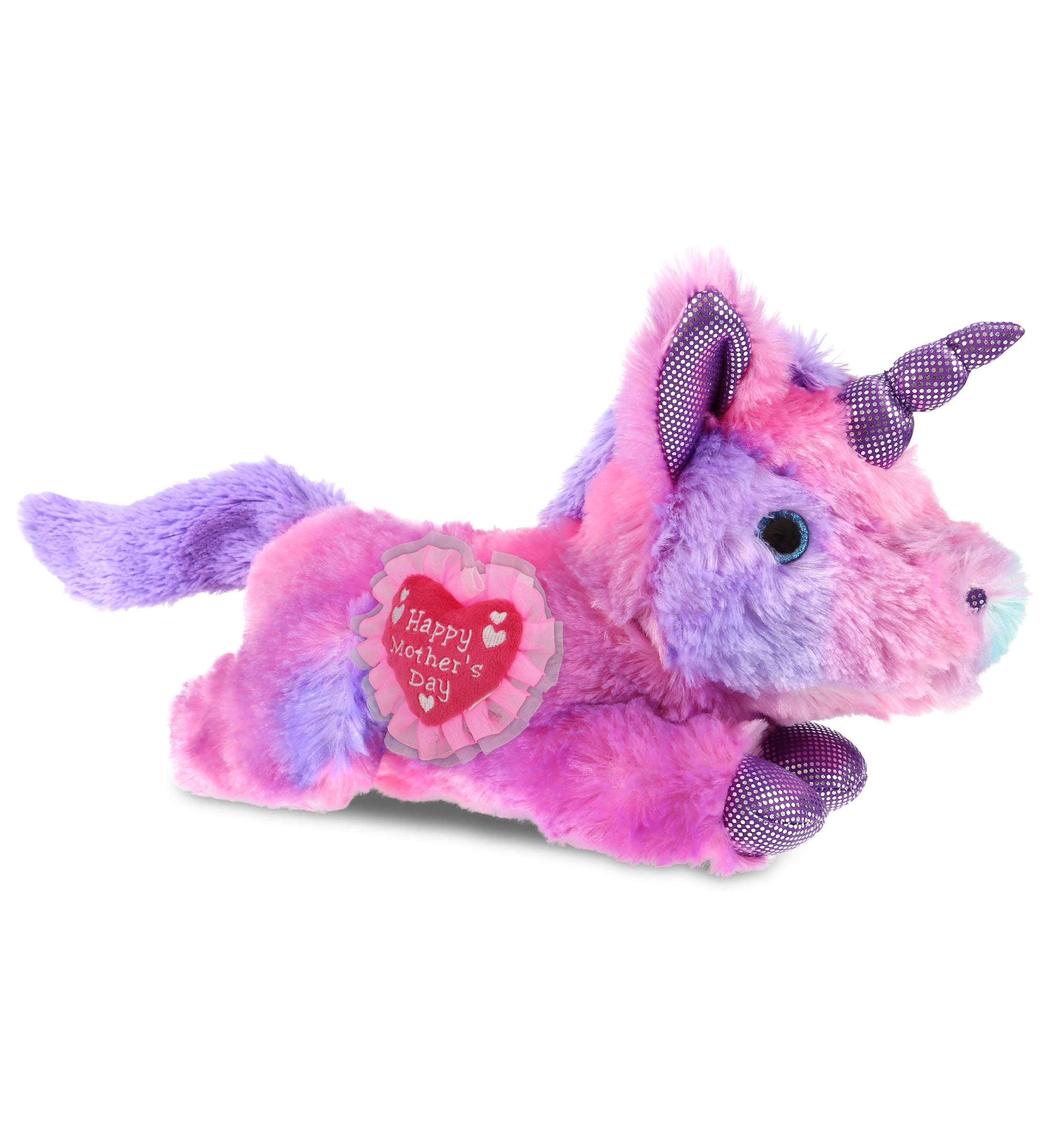 PLUSH MOTHERS DAY HEART - COTTON CANDY PLUSH - MONDAY PINK UNICORN