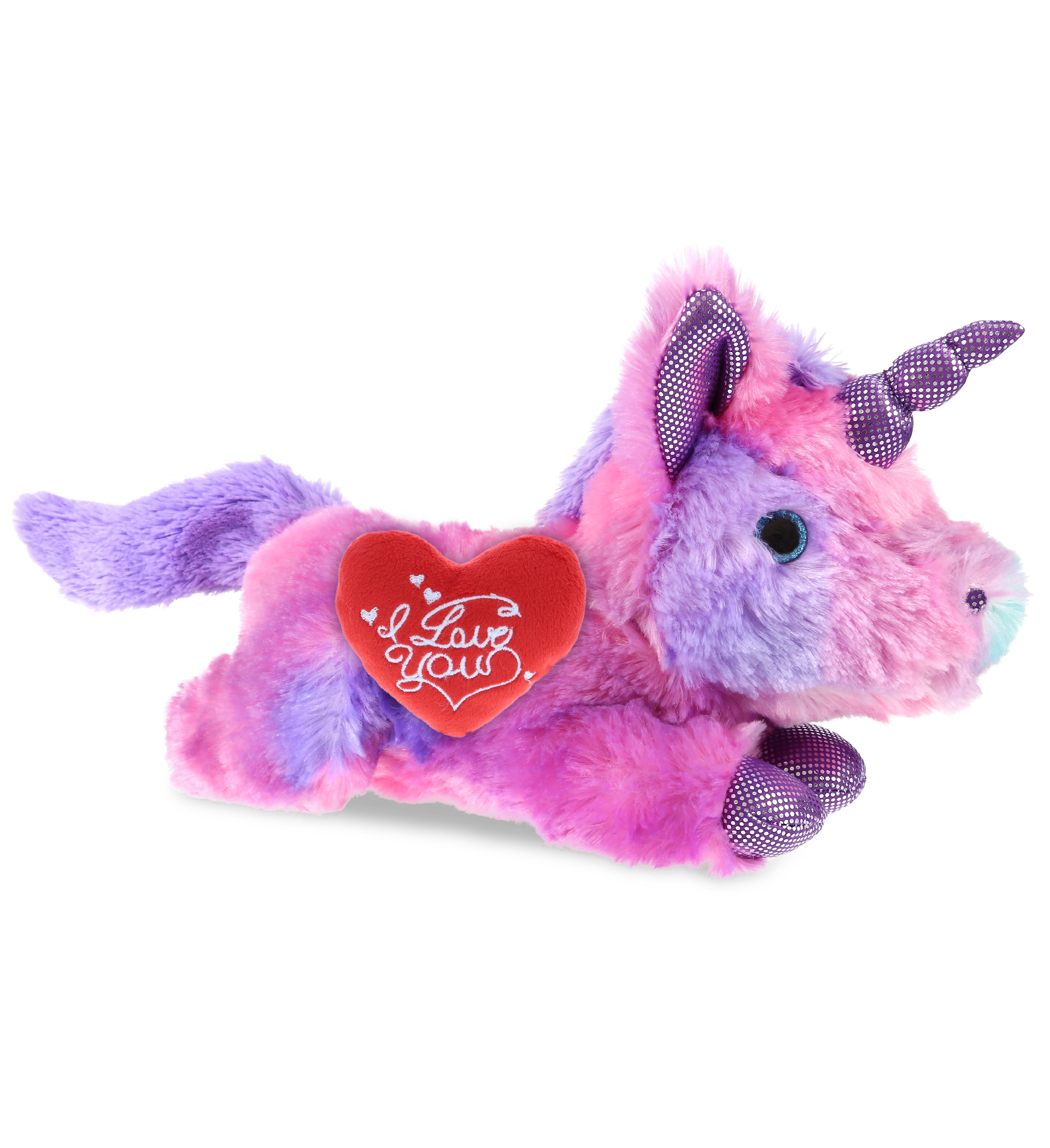 PLUSH I LOVE YOU RED HEART - COTTON CANDY PLUSH - MONDAY PINK UNICORN