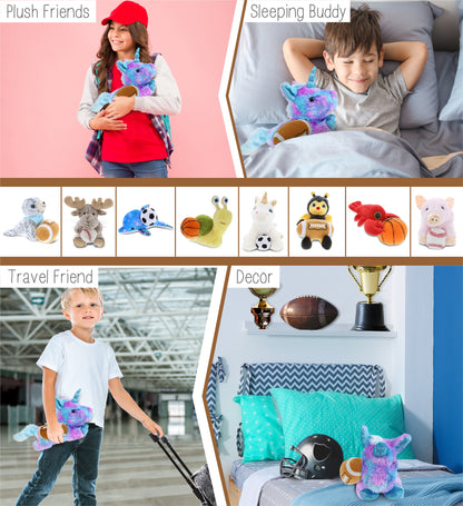 COTTON CANDY PLUSH - FRIDAY BLUE UNICORN WITH FOOTBALL PLUSH