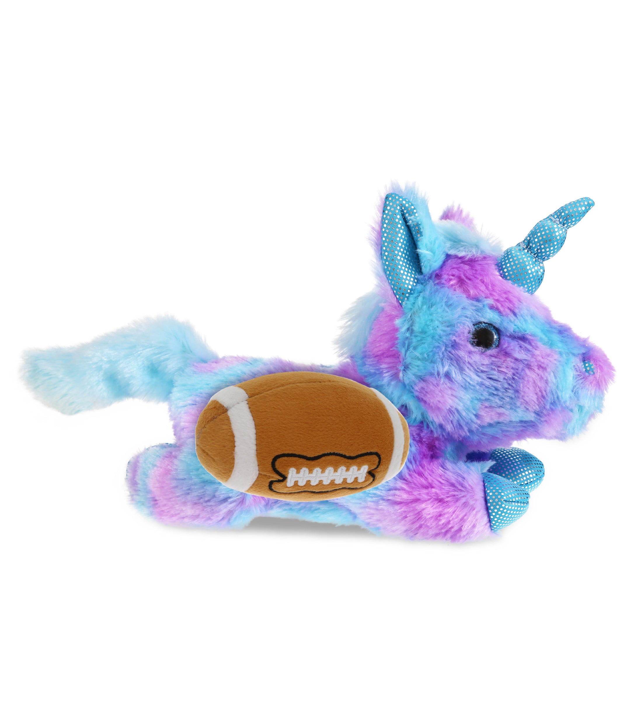 COTTON CANDY PLUSH - FRIDAY BLUE UNICORN WITH FOOTBALL PLUSH