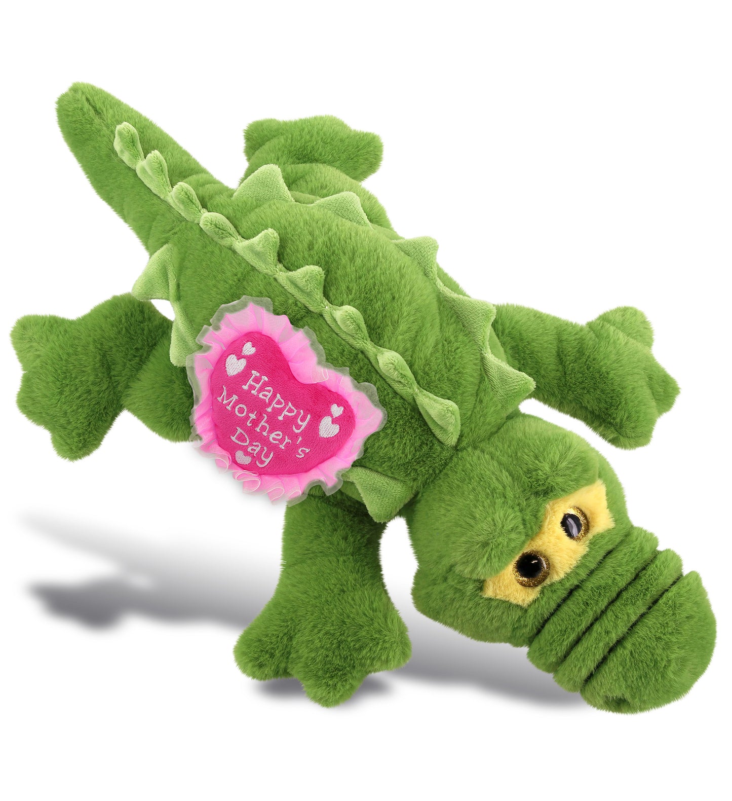 PLUSH MOTHERS DAY HEART - SUPER-SOFT PLUSH - GREEN ALLIGATOR LARGE 17"