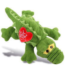 PLUSH I LOVE YOU RED HEART - SUPER-SOFT PLUSH - GREEN ALLIGATOR LARGE 17"