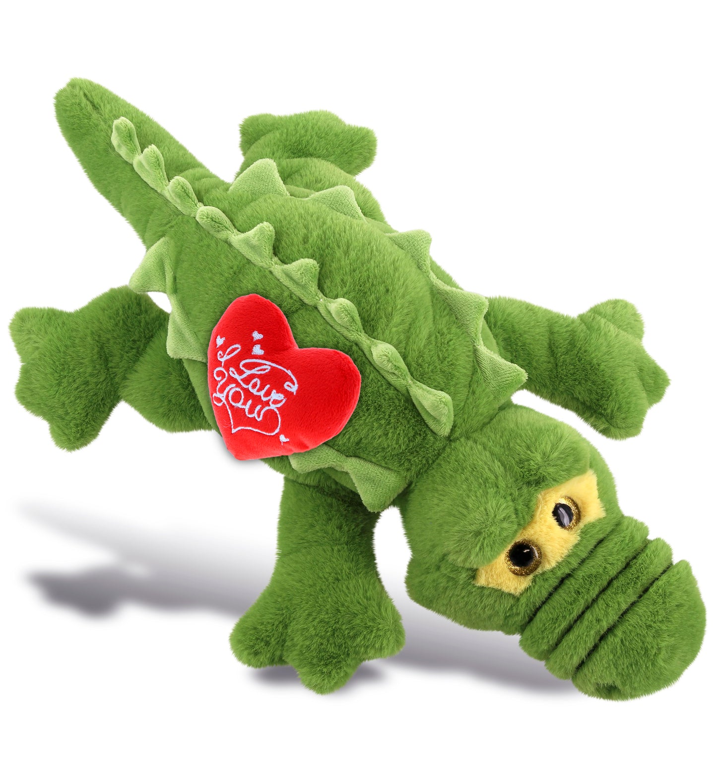 PLUSH I LOVE YOU RED HEART - SUPER-SOFT PLUSH - GREEN ALLIGATOR LARGE 17"