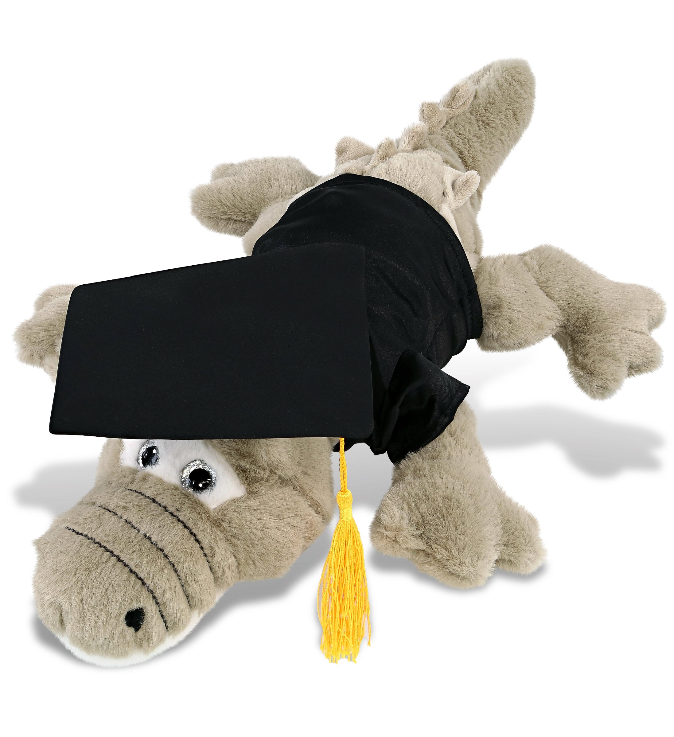 PLUSH GRADUATION - SUPER-SOFT PLUSH - GREY ALLIGATOR LARGE 17"