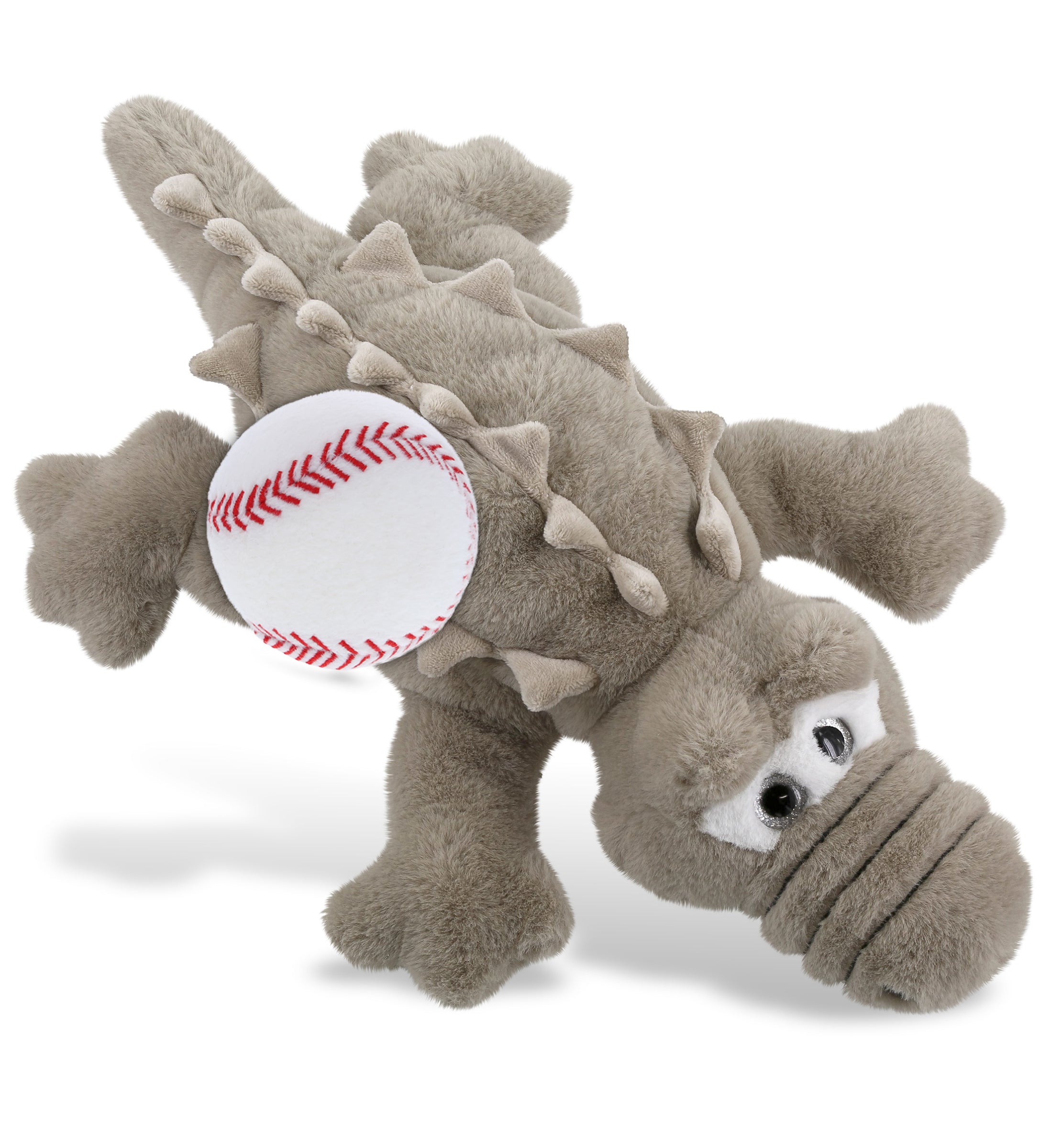 PLUSH BASEBALL - SUPER-SOFT PLUSH - GREY ALLIGATOR LARGE 17"