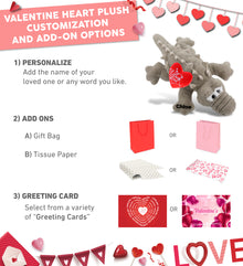 PLUSH I LOVE YOU RED HEART - SUPER-SOFT PLUSH - GREY ALLIGATOR LARGE 17"