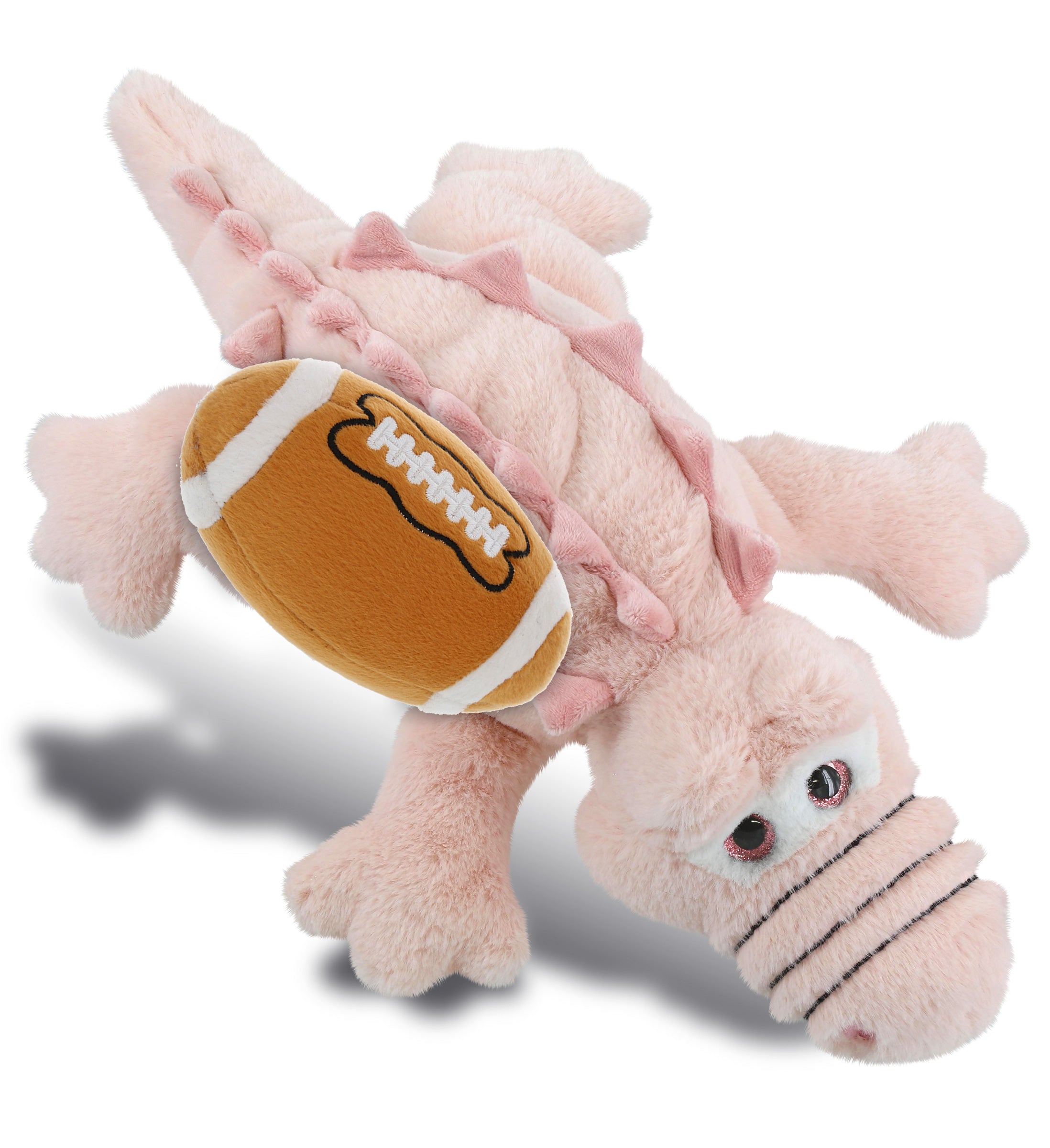 SUPER-SOFT PLUSH - PINK ALLIGATOR LARGE 17" WITH FOOTBALL PLUSH