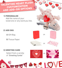 PLUSH I LOVE YOU RED HEART - SUPER-SOFT PLUSH - PINK ALLIGATOR LARGE 17"