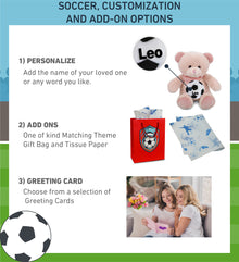 SUPER-SOFT PLUSH - BABY PINK BEAR 8" WITH SOCCER PLUSH