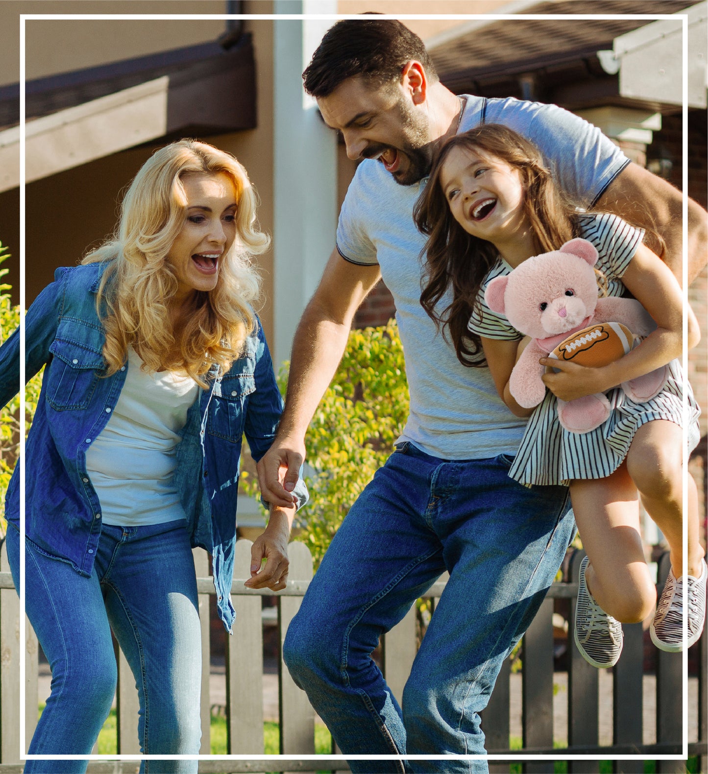 SUPER-SOFT PLUSH - BABY PINK BEAR 8" WITH FOOTBALL PLUSH