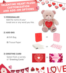 PLUSH I LOVE YOU RED HEART - SUPER-SOFT PLUSH - BABY PINK BEAR 8"