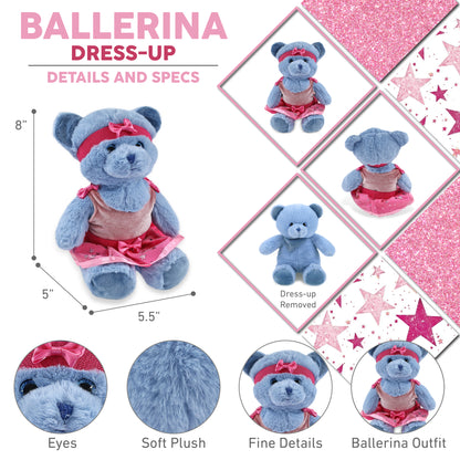 SUPER-SOFT PLUSH - BABY BLUE BEAR 8" BALLERINA
