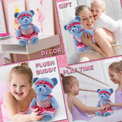 SUPER-SOFT PLUSH - BABY BLUE BEAR 8" BALLERINA
