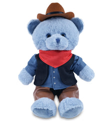 SUPER-SOFT PLUSH - BABY BLUE BEAR 8" COWBOY DRESS UP