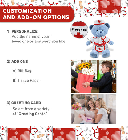 SUPER-SOFT PLUSH - BABY BLUE BEAR 8" NURSE