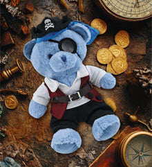 SUPER-SOFT PLUSH - BABY BLUE BEAR 8" PIRATE DRESS UP