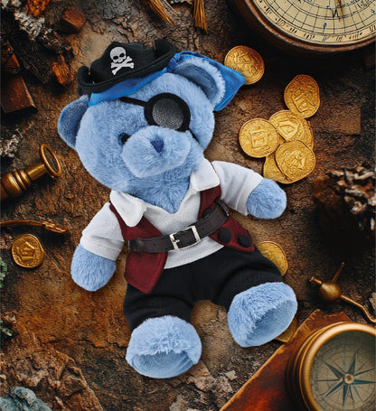 SUPER-SOFT PLUSH - BABY BLUE BEAR 8" PIRATE DRESS UP