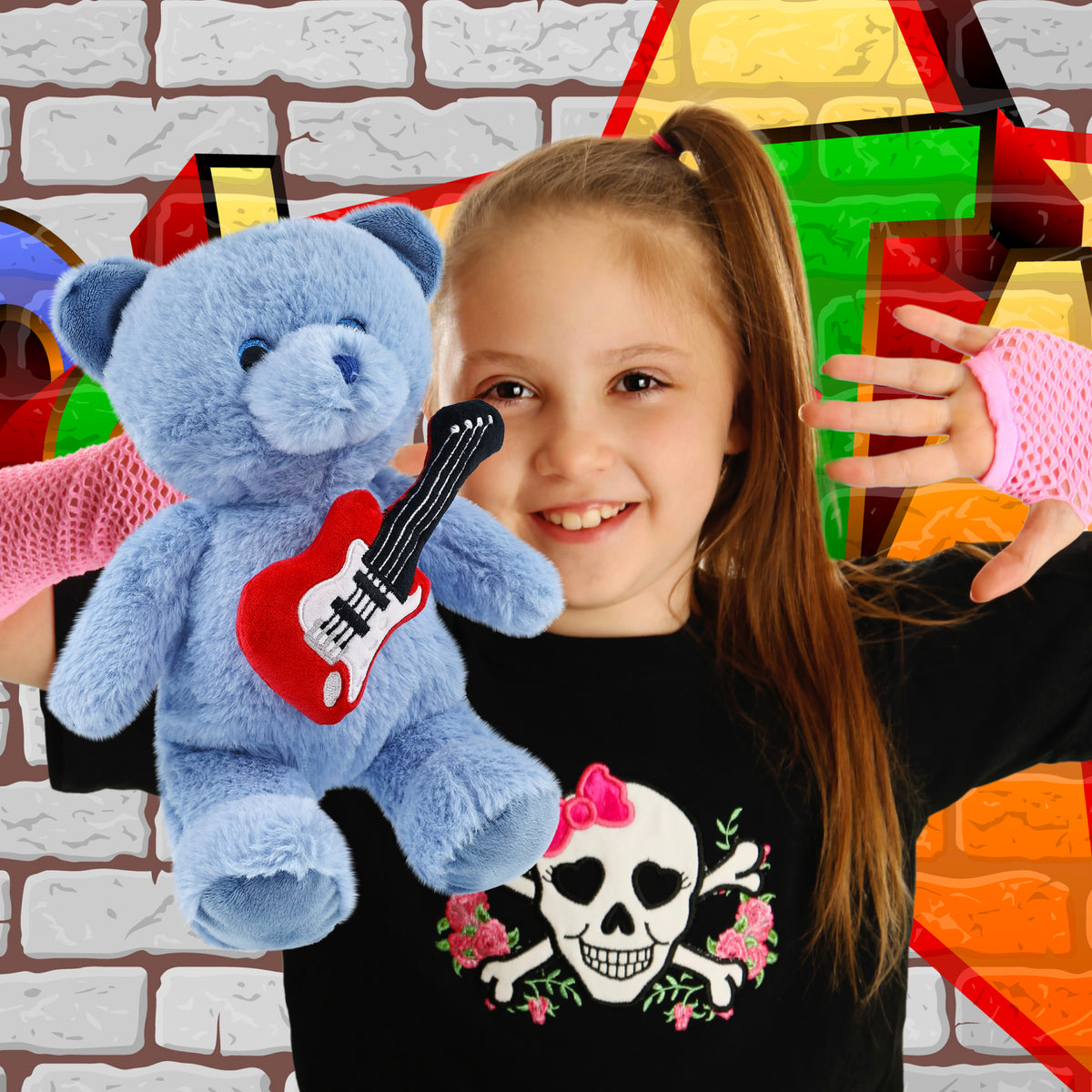 SUPER-SOFT PLUSH - BABY BLUE BEAR 8" WITH GUITAR ADD ON