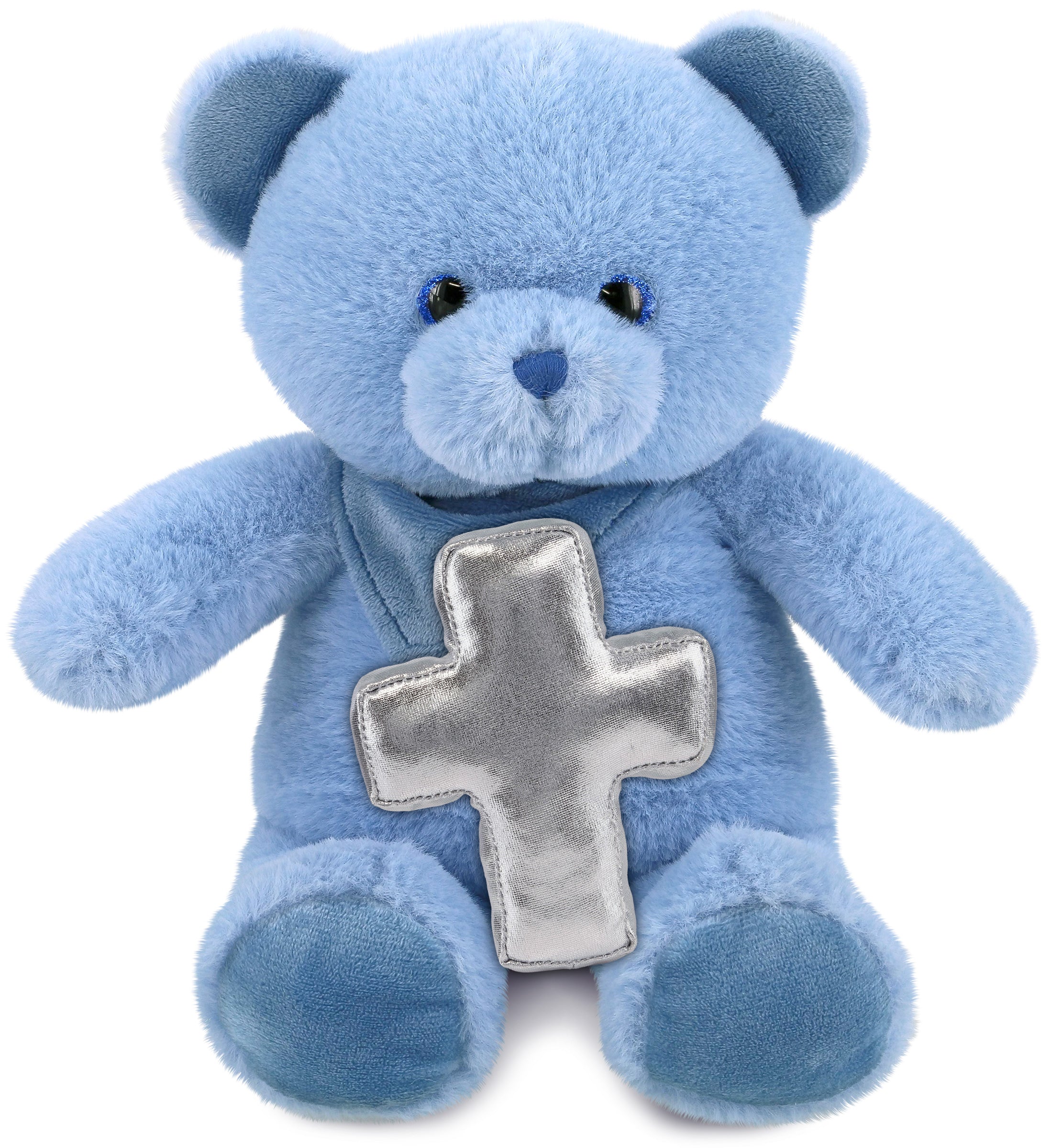 PLUSH CROSS - SUPER-SOFT PLUSH - BABY BLUE BEAR 8"