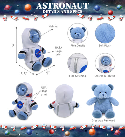 PLUSH ASTRONAUT - SUPER-SOFT PLUSH - BABY BLUE BEAR 8"