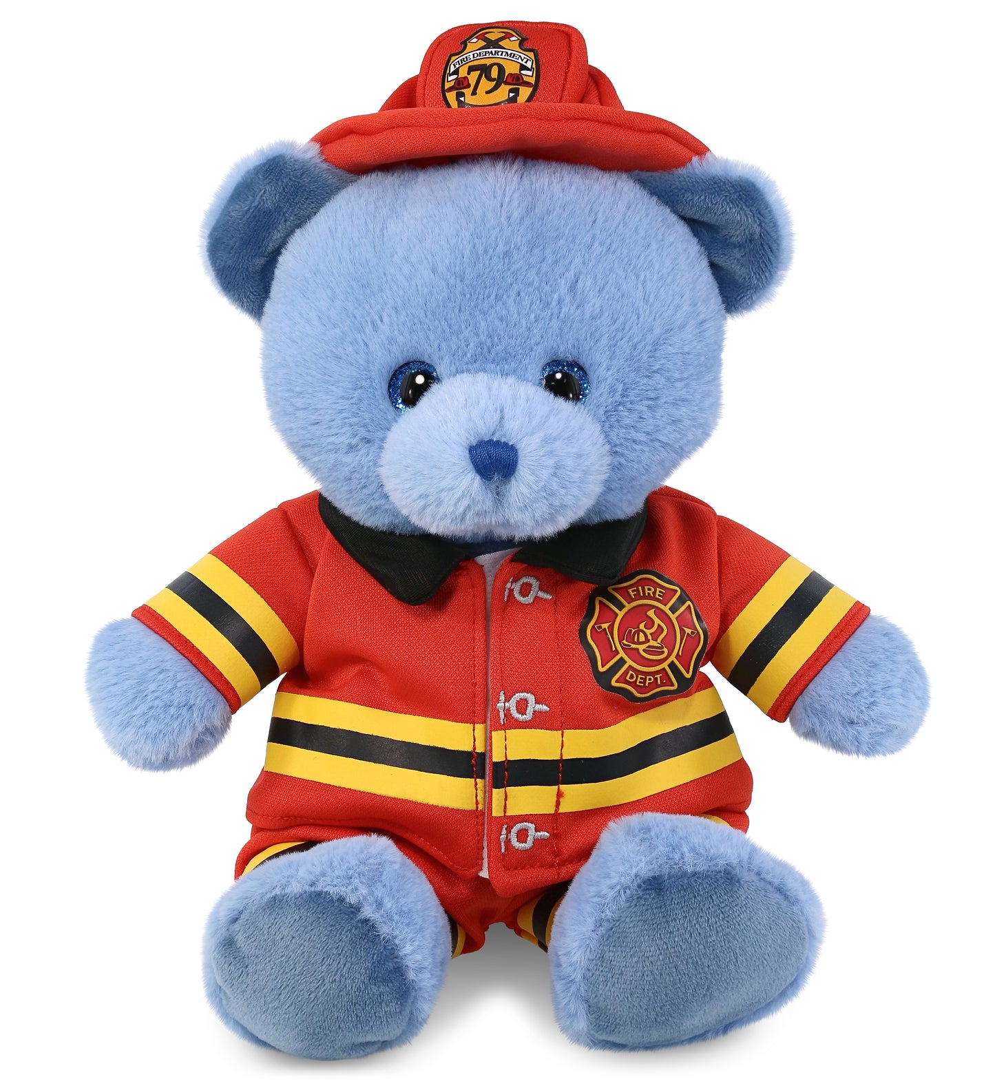 PLUSH FIREMAN - SUPER-SOFT PLUSH - BABY BLUE BEAR 8"