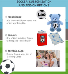 SUPER-SOFT PLUSH - BABY BLUE BEAR 8" WITH SOCCER PLUSH