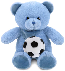 SUPER-SOFT PLUSH - BABY BLUE BEAR 8" WITH SOCCER PLUSH