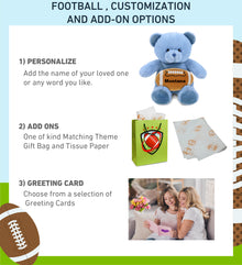 SUPER-SOFT PLUSH - BABY BLUE BEAR 8" WITH FOOTBALL PLUSH