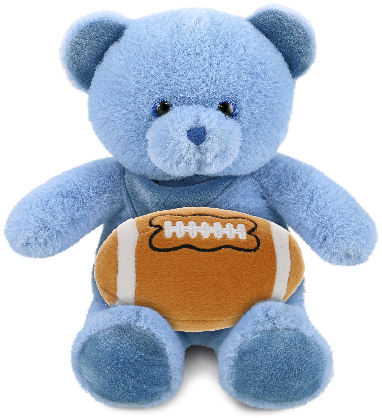SUPER-SOFT PLUSH - BABY BLUE BEAR 8" WITH FOOTBALL PLUSH